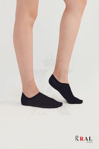 Kral Socks Kadın - Erkek 8 Li - 8 Çift Pamuklu Terletmez Yazlık Görünmez Çorap Seti Siyah