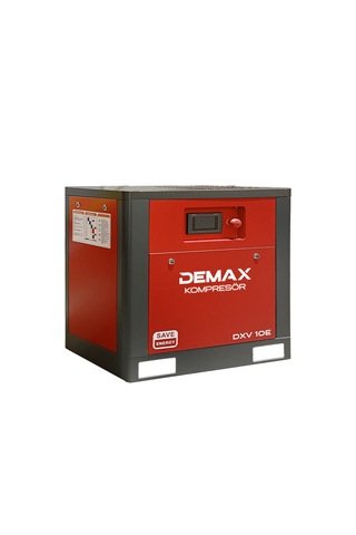 Demax 10 Hp İnventörlü Vidalı Hava Kompresörü Tek Makine