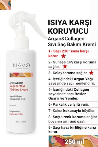 Isıya Ve Güneşe Karşı Koruyucu Argan & Collagen Besleyici Ve Onarıcı Sıvı Saç Kremi 250 Ml