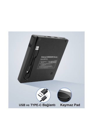 Kenly Harici DVD-RW USB 3.0 + SD TF Kart Okuyucu + 3.0 USB Hub