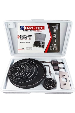 Profesyonel 16 Parça Panç Seti Kartonpiyer Sunta Alçıpan Delici T