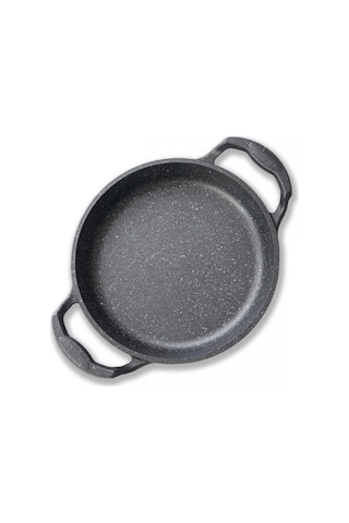 Tam Döküm Bio Granit 20 Cm Sahan 3 Mm Tava Kapsül Taban Siyah