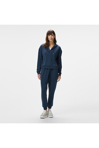 Nautica Kadın Lacivert Regular Fit Kapüşonlu Sweatshirt Düz 55k604t Lacivert