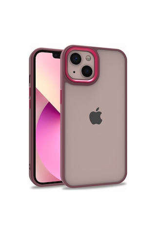 Apple Uyumlu iPhone 13 Renkli Kenarli Parlak Flora Kilif 547924964