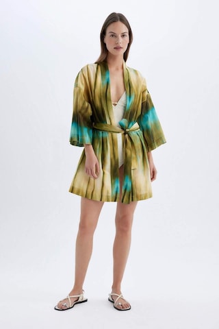 DeFacto Desenli Pamuklu Kimono-Fall in Love D0453AX24SMKH452 Haki
