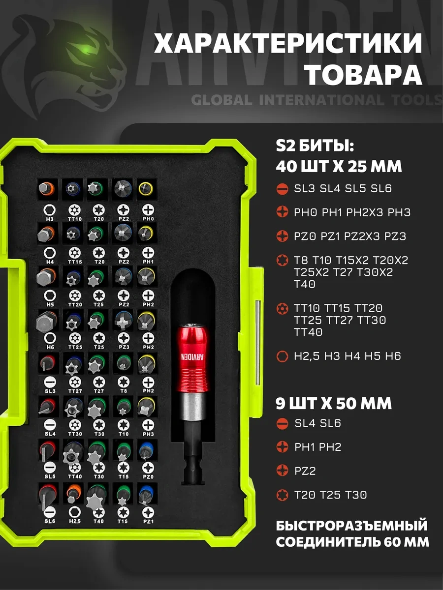 Arvıden Şarjlı Matkap Ucu Seti 50 Parça 274104683