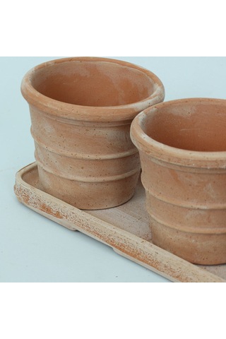 Mini Siena Toprak Saksı Seti Terracota
