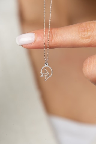 Papatya Silver Kadın Kuş Figürlü 925 Ayar Gümüş Kolye