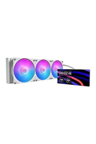 Coolermaster 360mm Lcd Masterlıquıd Core Mlw-d36m-a24pa-lw Argb Am5-1851p Sıvı Soğutmalı İşlemci Fanı Beyaz