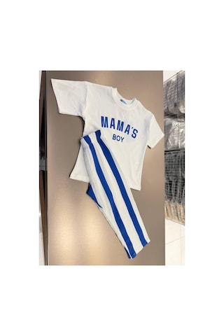 Poala Kids Mama S Boy Müslin Pantolonlu Takım Mavi
