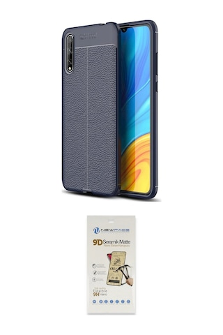 Cep Huawei Uyumlu P Smart S Kılıf Doruk Klasik Özel Seri İkili Koruma Seti Najmaddin Siyah