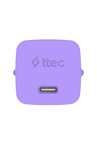 2scg20lnmr Ttec Smartcharger Gan 20w Pd Seyahat Hızlı Şarj Aleti + Usb-c - Lightning 120cm Kablo Neon Neon Mor 13915823