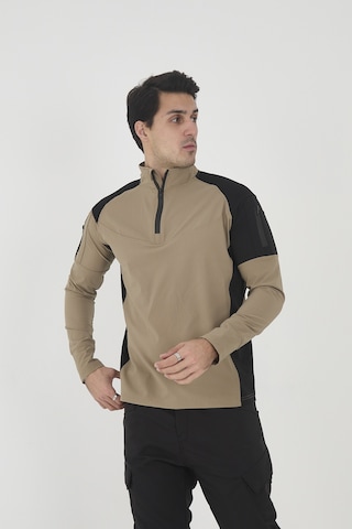 Camp Scoutland Camp138 Outdoor Tactical Su iticili Erkek Bej-Siyah Taktik Sweatshirt