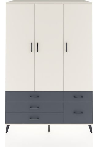 Kronos Dolap 5 Raflı 5 Çekmeceli Tek Askılı 132x59x195 Aytaşı-aytaşı/antrasit Aytası/antrasıt