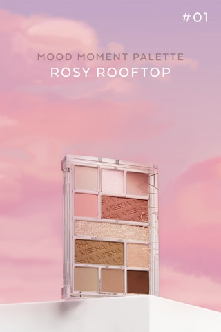 Missha Mood Moment Mat Ve Işıltılı Tonlar Barındıran Far Paleti 1 Rosy Rooftop