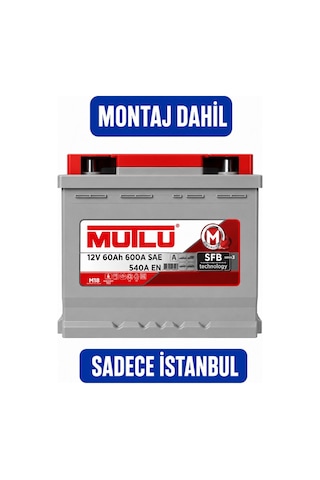 Mutlu Silver 60 Amper 60Ah 12V 600A Akü 2026 Yeni Üretim