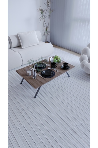 Toprak Katlanabilir Şık Dikdörtgen Modern Yer Sofrası Laptop Masa