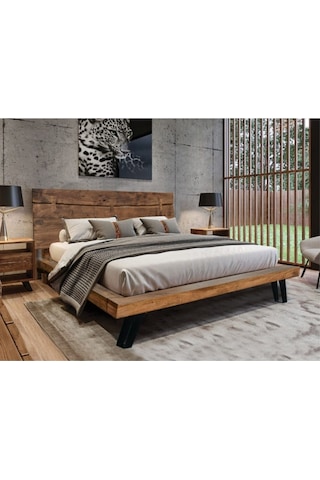 Masifart_Mobilya Masifart Kırlangıç Ahşap Karyola Klasik Çift Kişilik Masif Yatak