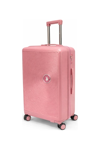U.S. Polo Assn. Orta Ve Kabin Boy 2'li Valiz Seti %100 Polipropilen Valiz Pembe 26040 Pembe