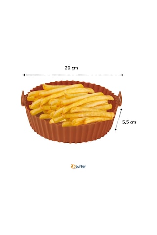 River World 20 Cm'lik Renkli Silikon Airfryer Ve Fırın İçin Yuvarlak Pişirme Matı Yıkanabilir Isıya Dayanıklı