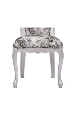 Bengimobilya Sandalye Zus005 Klasik Model Zebra Desen Eskitme Beyaz Oymalı Kay