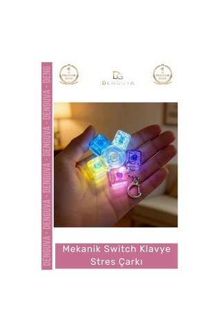 Stresçarkı Mekanik Klavye Switch Şeffaf Akrilik Rulman Stres Çarkı Renkli Tuşlu Fidget Oyuncak