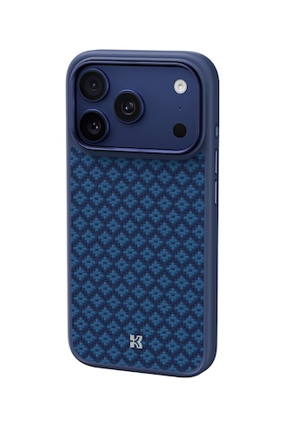 Apple Uyumlu iPhone 17 Pro Max  Kılıf M-safe Özellikli Benks Armorpro Armorgrid Serisi Kevlar Kapak Mavi Mavi