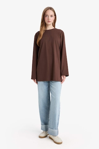 Defacto Regular Fit Bisiklet Yaka Uzun Kollu Tişört Tunik D4897ax25aubn341 Kahve