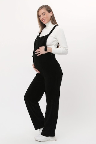 Luvmabelly Myra6111 - Siyah Kadife Hamile Salopet-siyah
