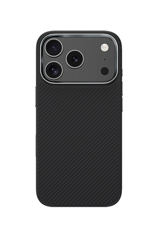 Apple Uyumlu iPhone 17 Pro Max Kılıf Karbon Fiber M-safe Şarjlı Benks Hybrid Armorpro 600d Kevlar Kapak Siyah