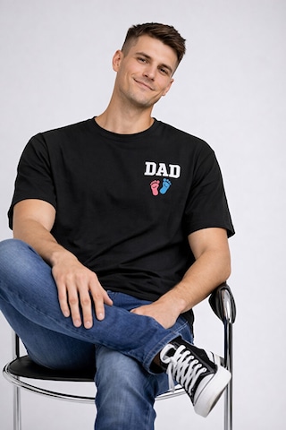 Nevermind Anne Baba Kombini Mom Dad Baskılı Çift Tişört Oversize Unisex 2 L Siyah - Beyaz