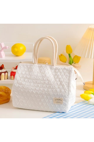 Termal Ve Soğuk Öğle Yemeği Çantası Çantası-beyaz Kapalı Beyaz - Bej