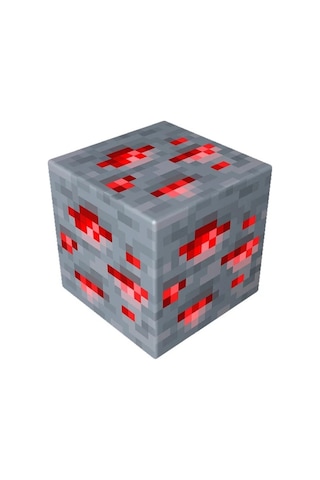 Minecraft Cevheri Taşınabilir Şarjlı Kırmızı Pilli Led Gece Lambası Kırmızı