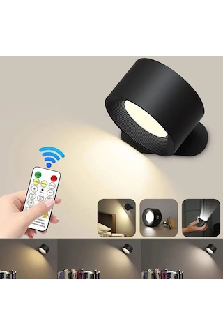 Yunboo Usb Şarjlı Led Duvar Lambası, Manyetik Taşınabilir, Dokunmatik Ve Uzaktan Kumandalı, 3 Işık Tonu, 3 Parlaklık Seviyesi, 360 Dönebilen Yatak Odası/dolap Aydınlatması Diğer