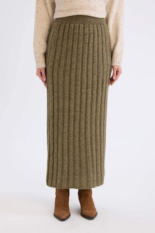 DeFacto Regular Fit Maxi Triko Etek B0089AX24WNKH474 Haki