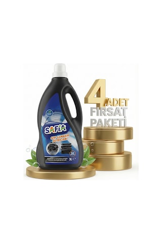 Safia Bitkisel Sıvı Çamaşır Makine Deterjanı Siyahlar 4x3 Lt 3 L