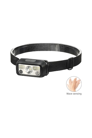 Hs-43 Sensörlü Şarjlı Type-c Çok Amaçlı Kırmızı Işıklı Kafa Lambası