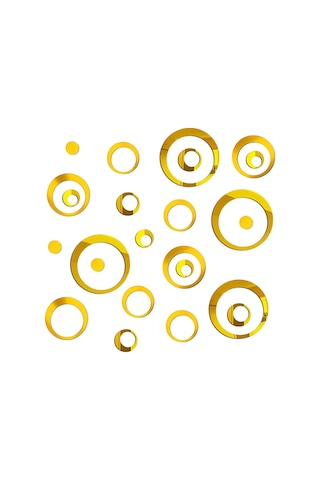 Hombey Gümüş Altın Akrilik Ayna Dekoratif Duvar Sticker, Uv Baskılı Mat Vernikli Duvar Dekoru