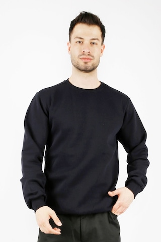 Uniprom Sıfır Yaka Sweatshirt Kalın Kumaş İçi Şardonlu Lacivert Erkek Lacivert