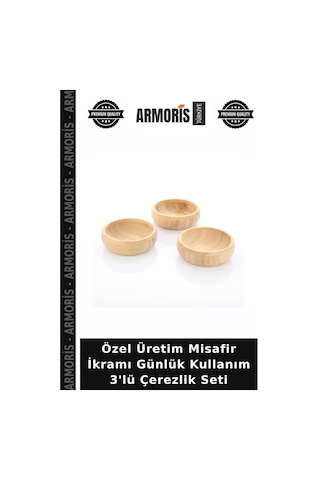 Özel Üretim Misafir İkramı Günlük Kullanım 3'lü Çerezlik Seti Çok Renkli