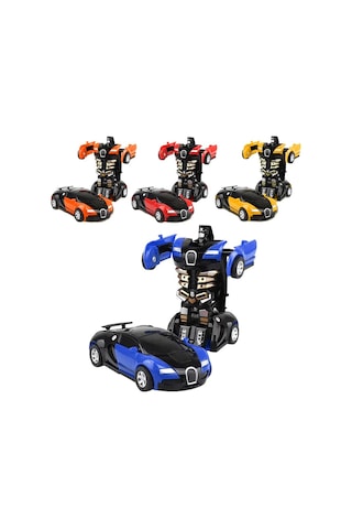 Robot Çek Bırak Araba 1:32 Kendinden Robota Dönüşebilen Araba - Çek Bırak Robota Dönüşen Araba No Color