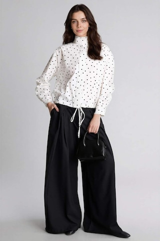 Defacto Regular Fıt Puantiye Poplin Uzun Kollu Tunik H0675ax26spwt32 Beyaz-wt32