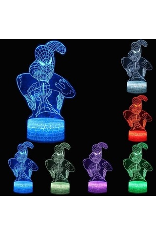 Wealthglow 3d Gece Lambası Dokunmatik Masa Lambası Süper Kahraman Sgp594 Siyah