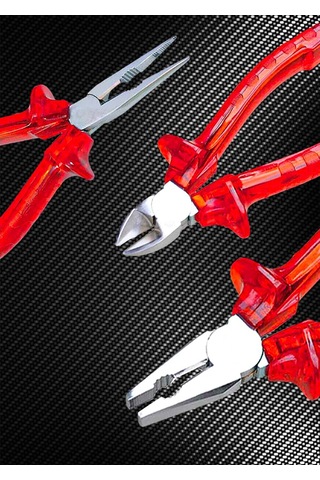 PROXTECH Yüksek Kalite Kırmızı Şeffaf Pense Kargaburun Yankeski