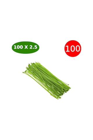 Tek-iş Yeşil Plastik Kablo Bağı Seti 100mm X 2.5mm 100 Adet Dayanıklı Cırt Kelepçe Kablo Düzenleyici Ve Sabitleyici