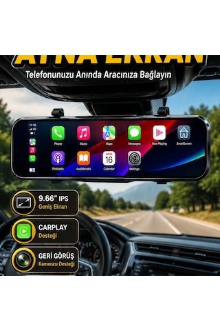 9.66 İnç Ips Ekranlı Ayna Carplay Geri Görüş Kamerası Destekli Araç Multimedya Ekranı Diğer