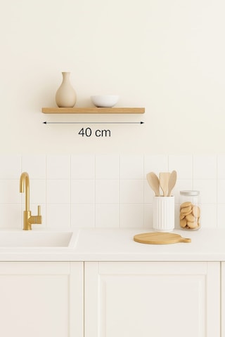 Yankı-BYEG 40 cm Safir Meşe Mdf Gizli Bağlantı Duvar Rafı