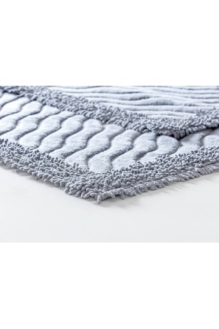 Cotton Marlow 2'li Pamuklu Klozet Takımı Gri Banyo Paspas Seti Klozet Takımı Renkli