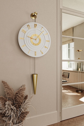 Metaquartz Aksesuar Gold - Galileo - Elegant Series Ledli Duvar Saati Gold