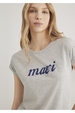 Mavi - Mavi Logo Baskılı Gri Tişört 166422-25702 Gri